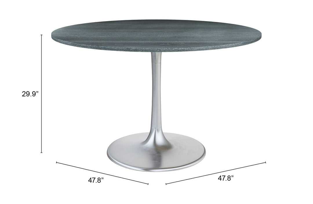 Zuo Metropolis Dining Table Gray & Silver
