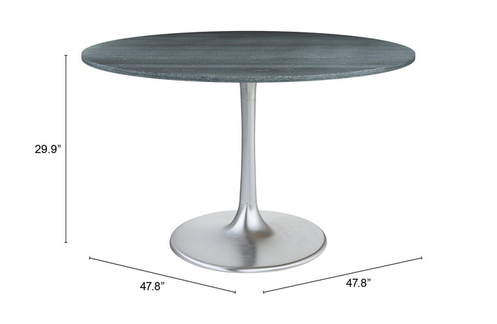 Zuo Metropolis Dining Table Gray & Silver