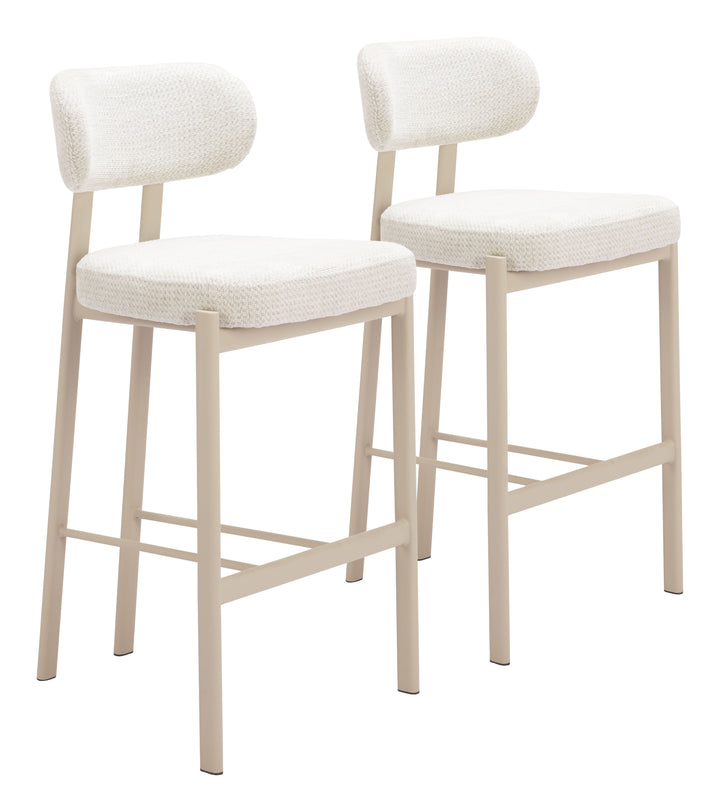 Zuo Aurea Barstool (Set of 2) Light Gray