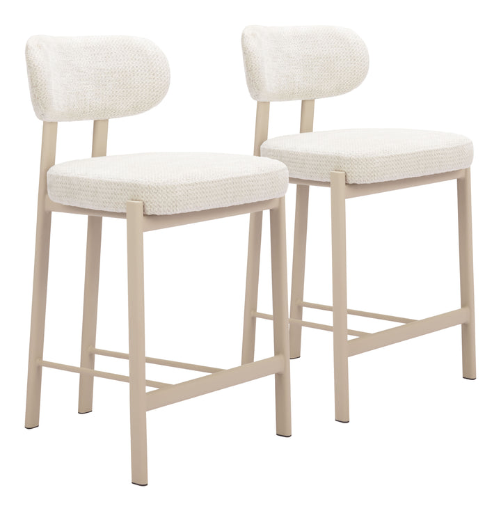 Zuo Aurea Counter Stool (Set of 2) Light Gray