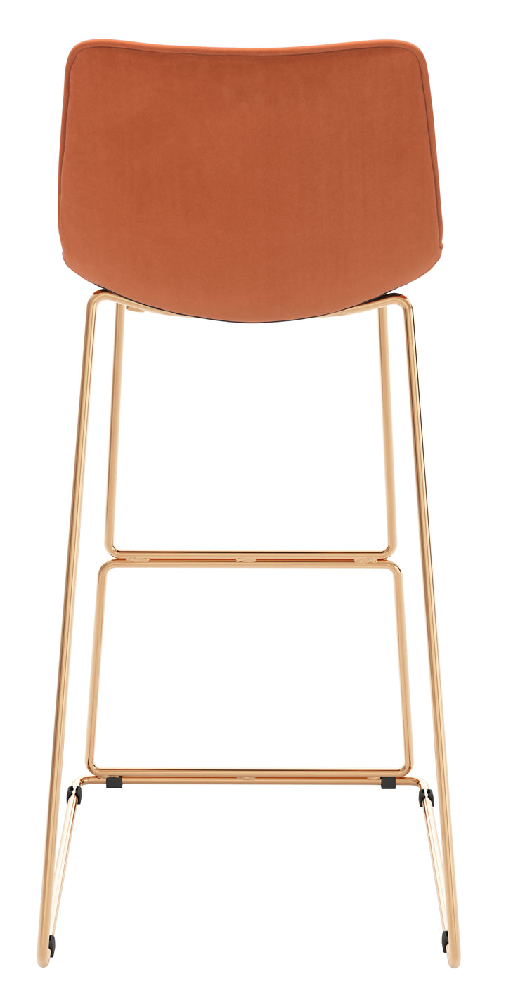 Zuo Adele Barstool (Set of 2) Orange & Gold