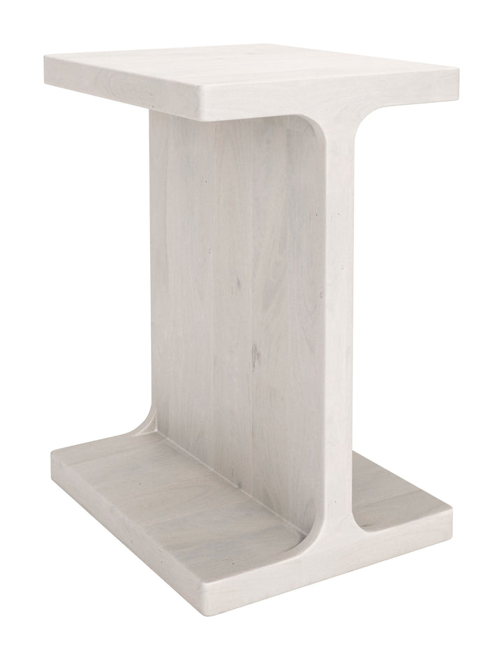 Zuo Bama Side Table Whitewashed