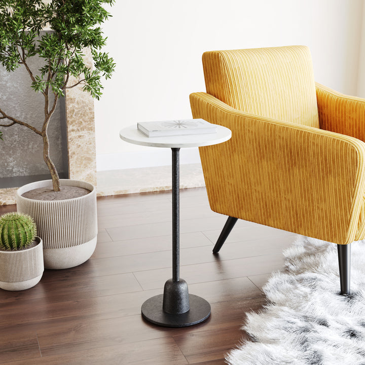 Zuo Woozy Side Table White & Black