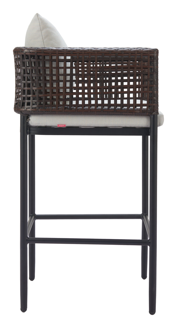 Zuo Palm Paradise Barstool Gray