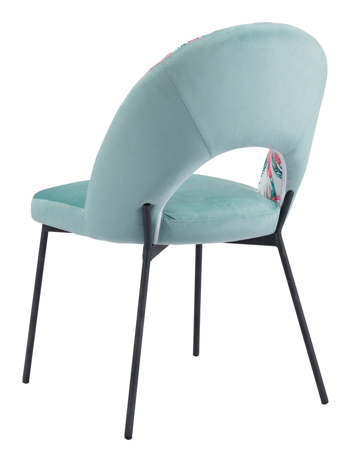 Zuo Bethpage Dining Chair (Set of 2) Multicolor Print & Green
