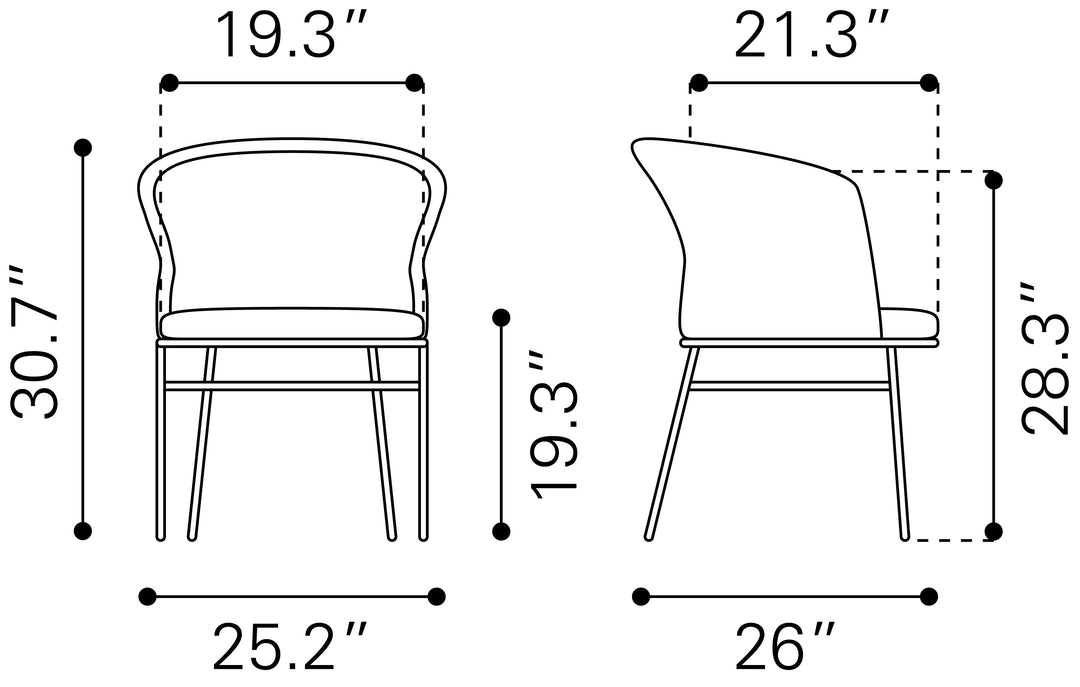 Zuo Freycinet Dining Chair (Set of 2) Natural