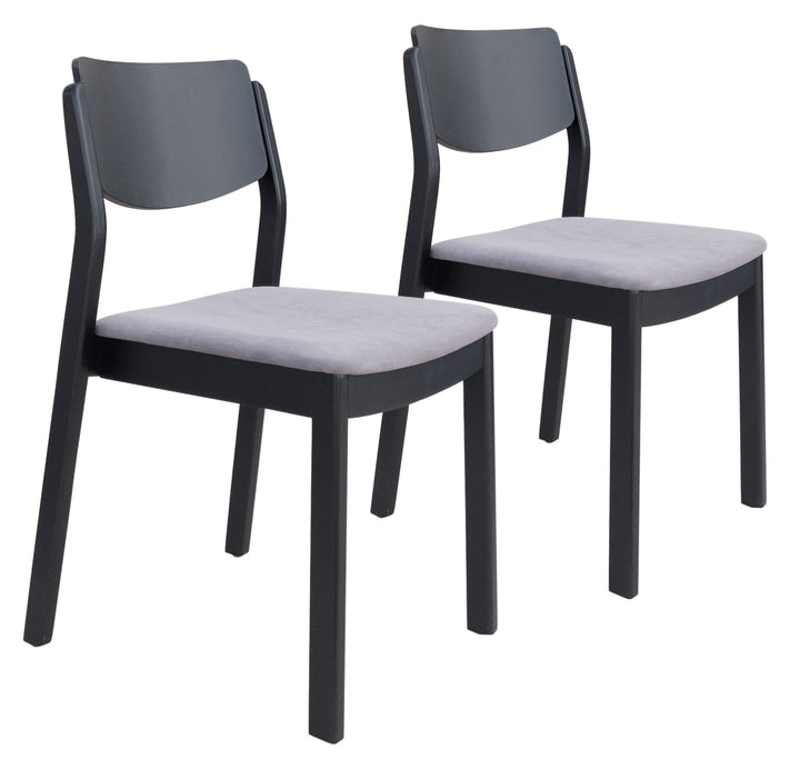 Zuo Desdamona Dining Chair (Set of 2) Gray & Black
