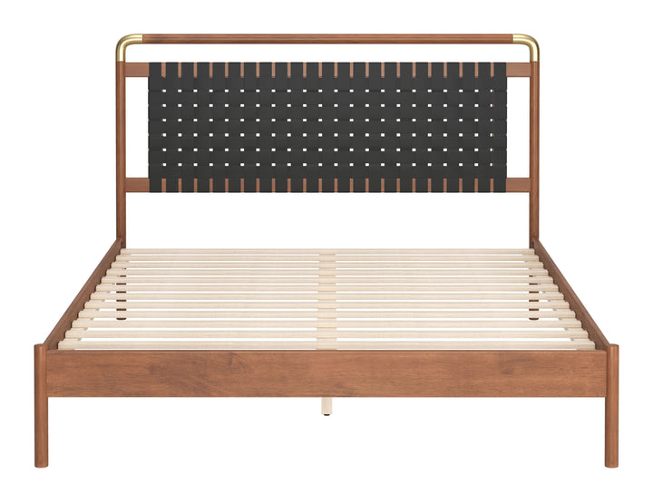 Zuo Netz Queen Bed Black & Walnut