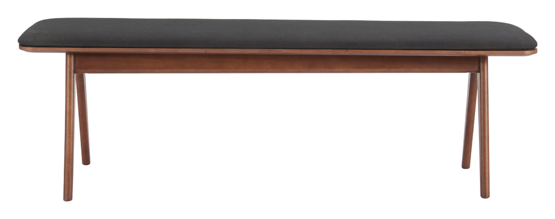 Zuo Kazwali Bench Black & Walnut