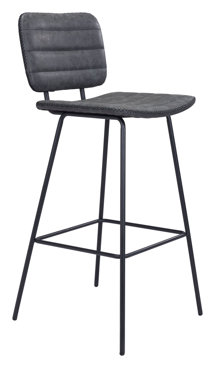 Zuo Boston Barstool (Set of 2) Vintage Black