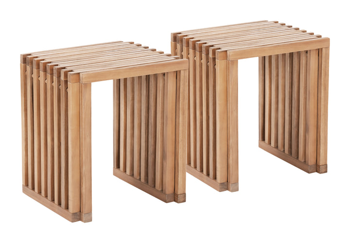 Zuo Riviera Extendable Stool (Set of 2) Natural