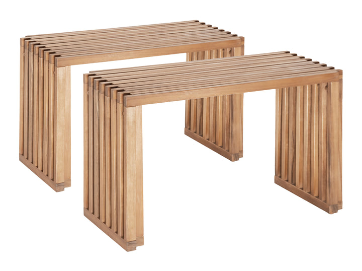 Zuo Riviera Extendable Bench (Set of 2) Natural