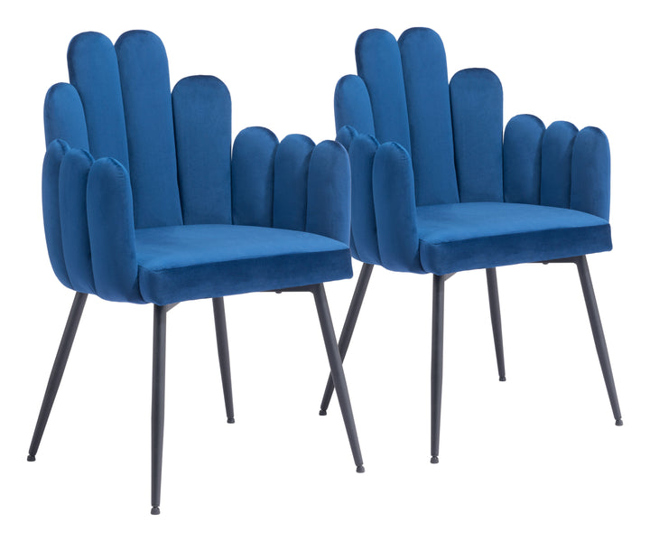 Zuo Noosa Dining Chair (Set of 2) Navy Blue