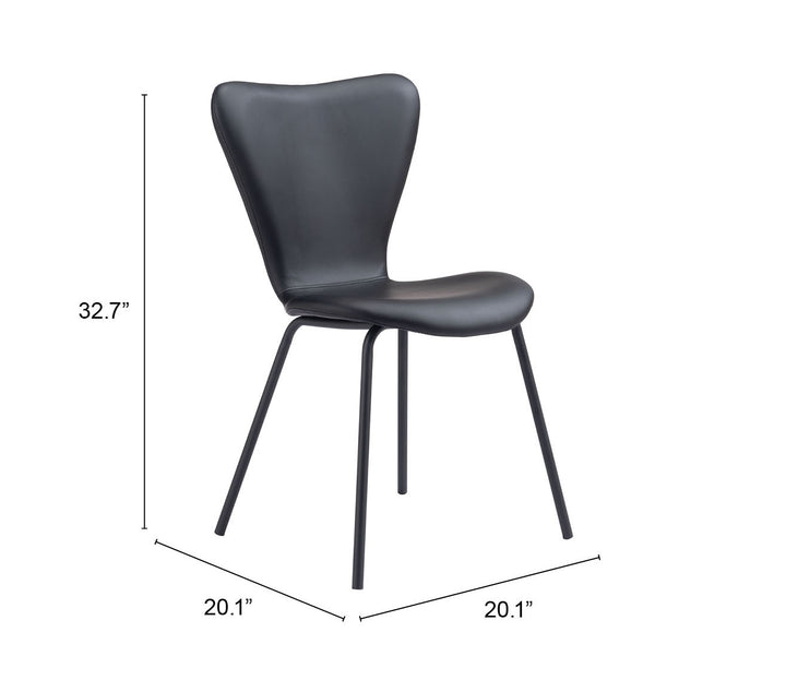 Zuo Torlo Dining Chair (Set of 2) Black