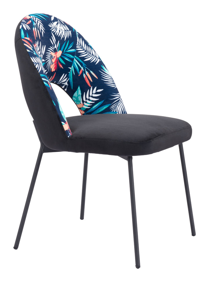 Zuo Merion Dining Chair (Set of 2) Multicolor Print & Black
