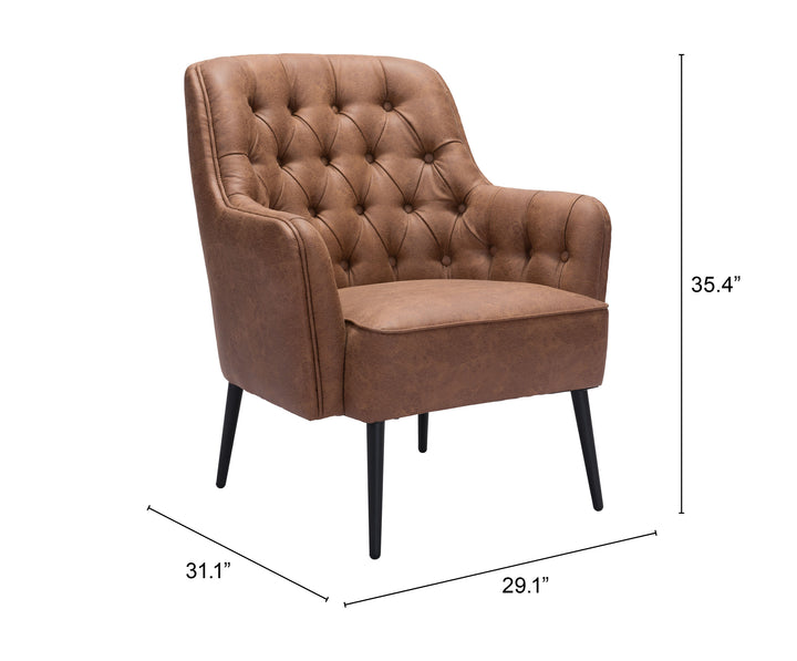 Zuo Tasmania Accent Chair Vintage Brown