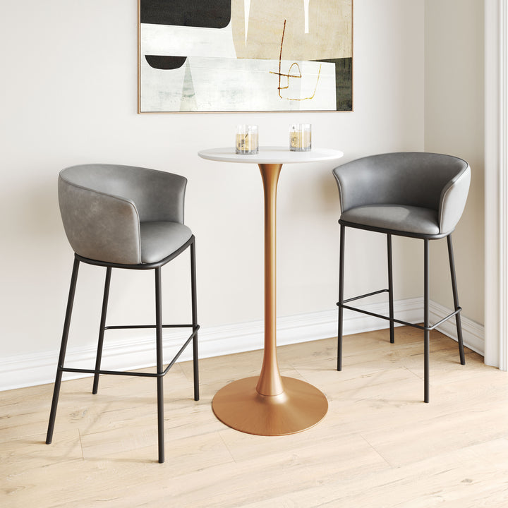Zuo Garston Barstool Gray