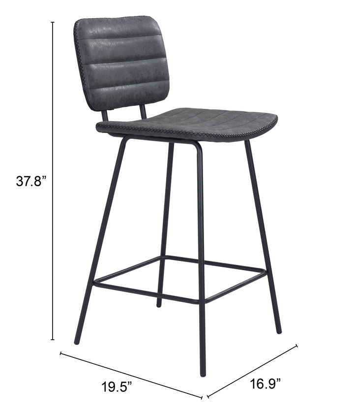 Zuo Boston Counter Stool (Set of 2) Vintage Black