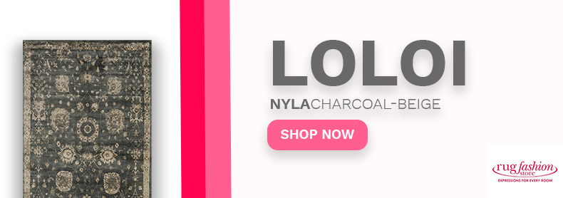 Loloi Nyla Charcoal Beige Web Banner - Rug Fashion Store