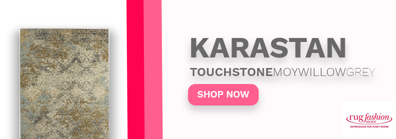 Karastan Touchstone Moy Willow Gray Web Banner - Rug Fashion Store