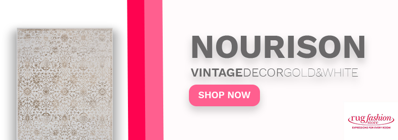 Nourison Vintage Decor Gold and White Vintage - Rug Fashion Store Web Banner