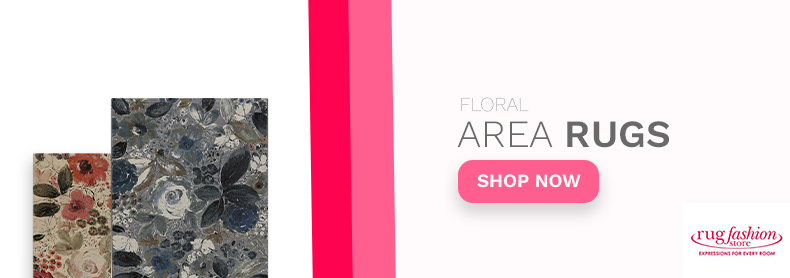 Floral Area Rugs Web Banner - Rug Fashion Store