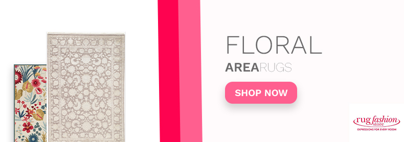 Floral Area Rugs Web Banner - Rug Fashion Store
